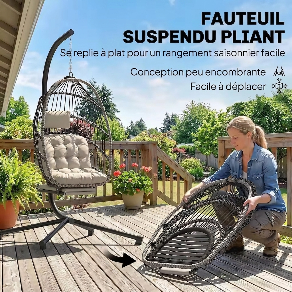 Fauteuil suspendu pliable - avec pied | Samus