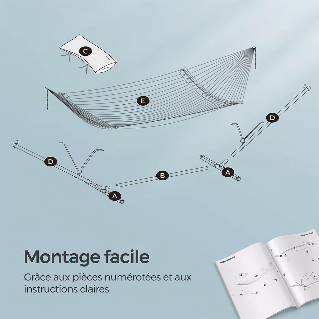 Hamac de jardin sur pied 2 places | Atlas